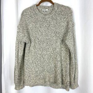 Madewell Sweater Womens Medium Gray Baez Wool Alpaca Loose Knit Pullover Casual